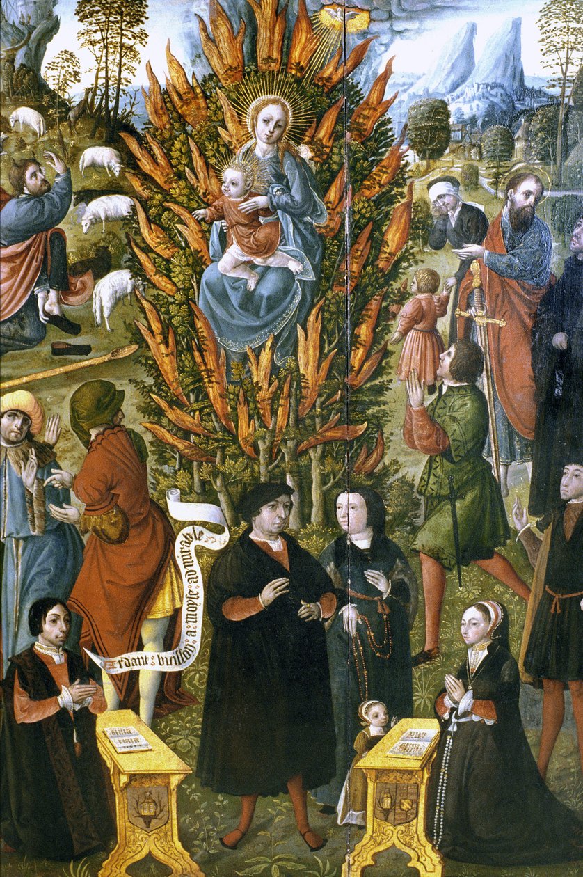 Fransa - Somme - 80. bölüm - Abbeville - DR Musee Boucher de Perthes - Jean de Cermoise tarafından 1526 ve 1531 yılları arasında görevlendirilen yanan çalılı Bakire. by Unknown