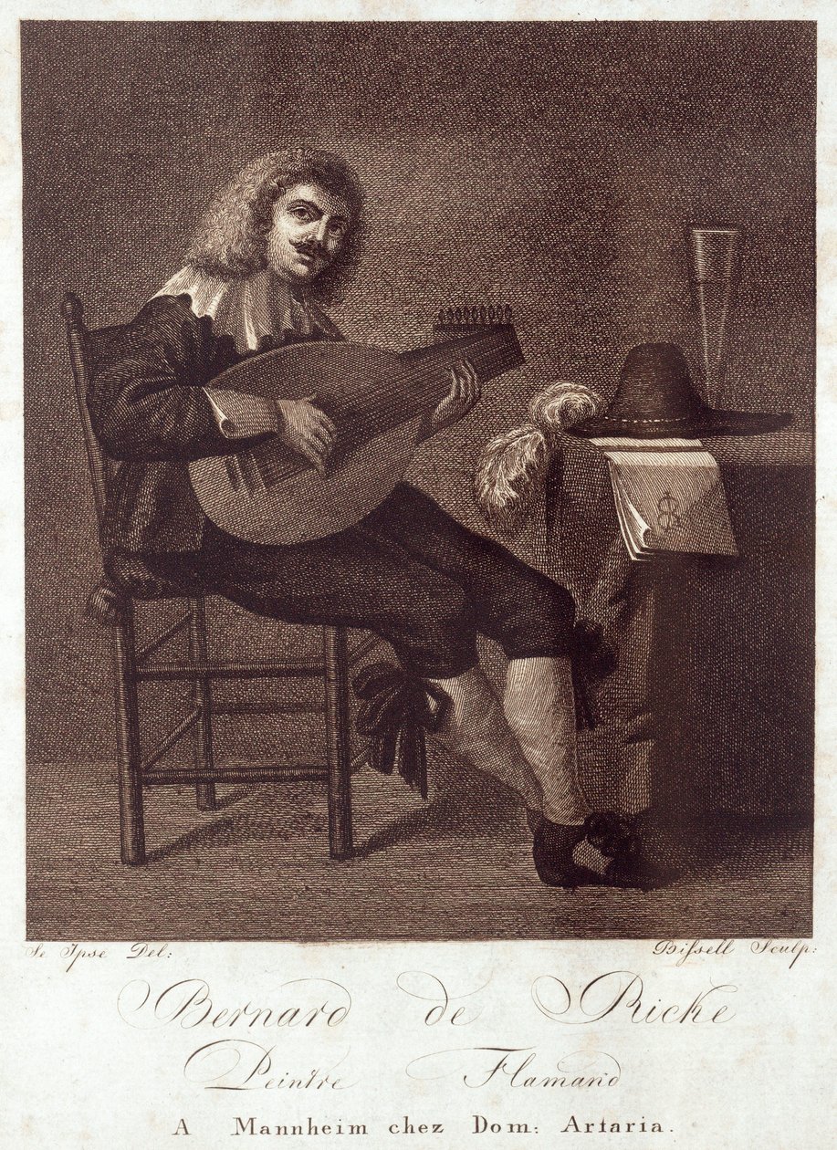 Masada oturan Lutenist by Unknown