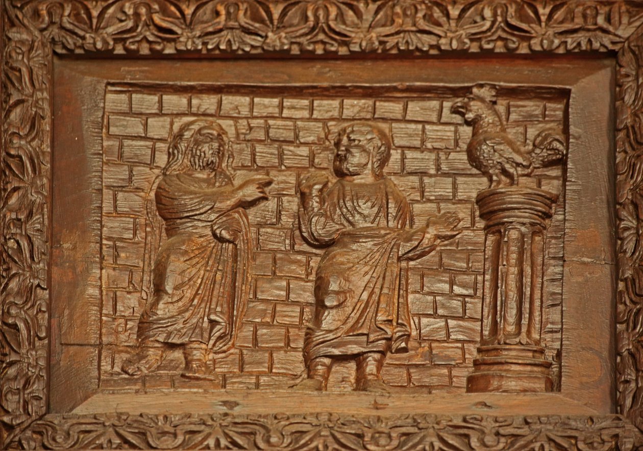 5C kapısından panel: St Peter ve ötücü horoz by Unknown