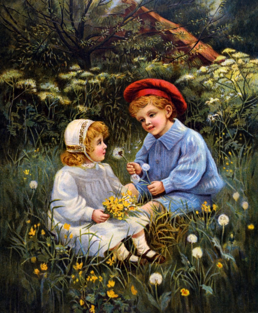 Bir alanda oynayan kardeşler by Unknown
