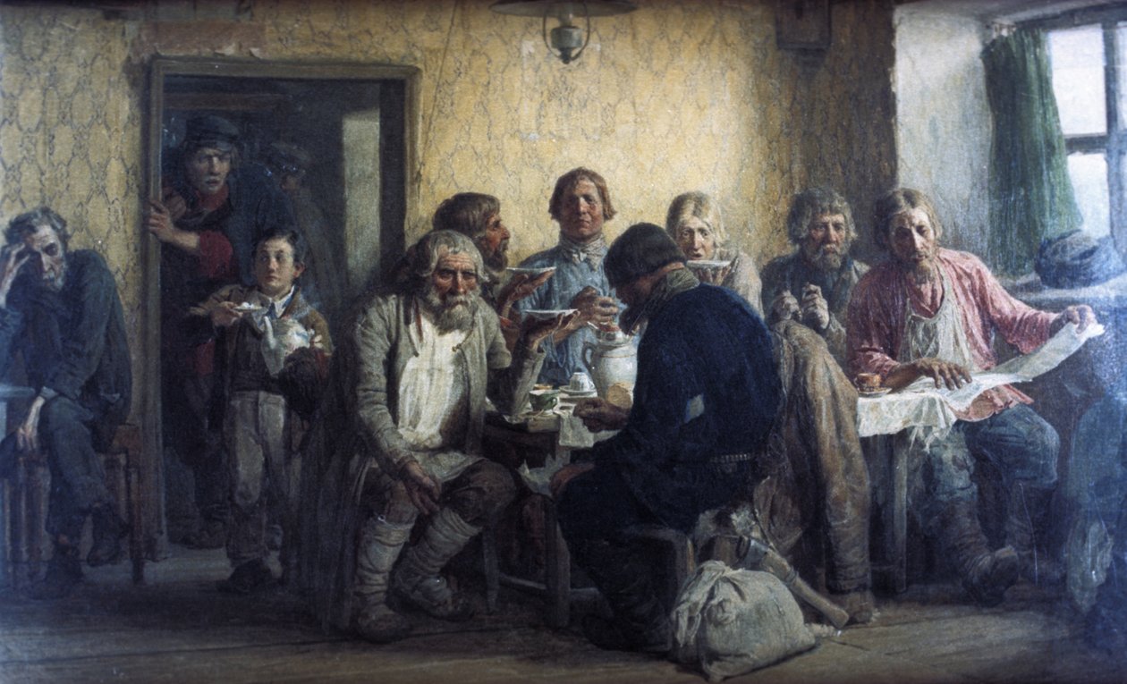 Tavernada Çay İçmek, 1874, Tuval Üzerine Yağlıboya, Tablo Victor Vasnetsov. by Unknown