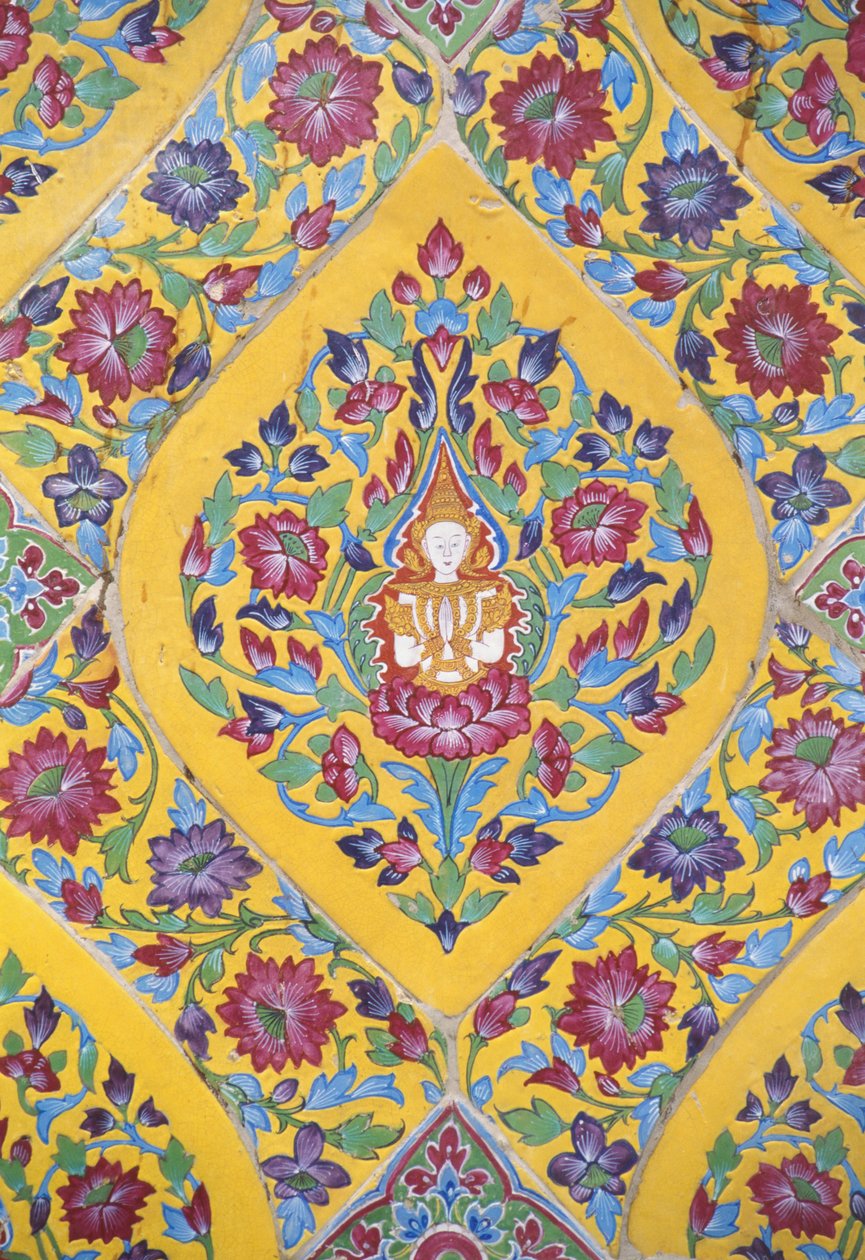 Tayland, Wat Rajabhofit, Budist Tapınağı, Courful Çini Detay by Unknown