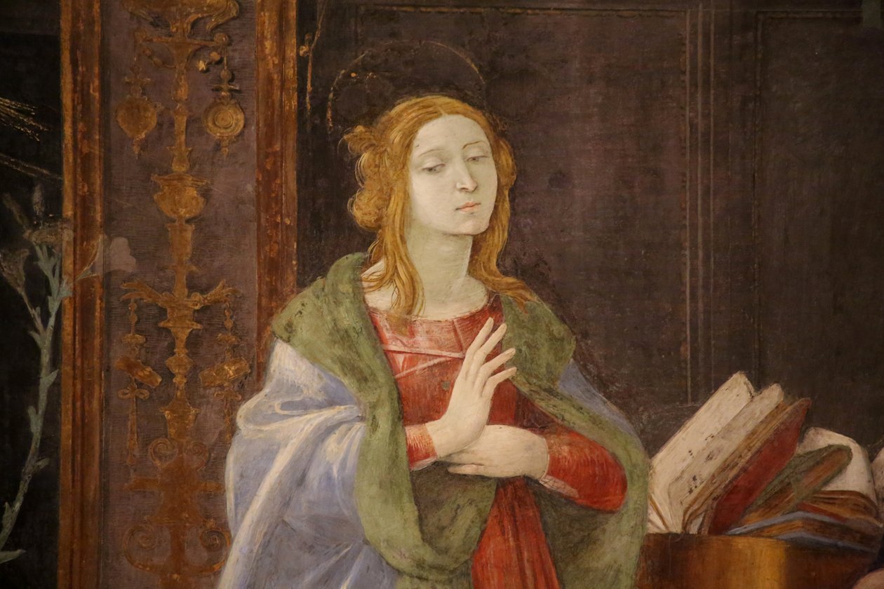 Müjde sırasında Meryem Ana by Unknown