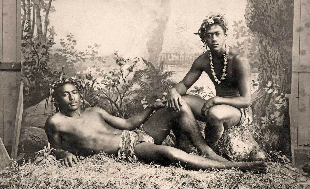 İki Erkek dansçı, Tahiti, 1887 by Unknown