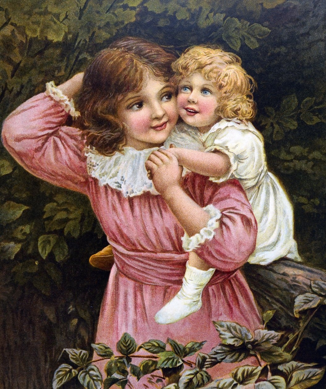Bahçede iki kız kardeş by Unknown