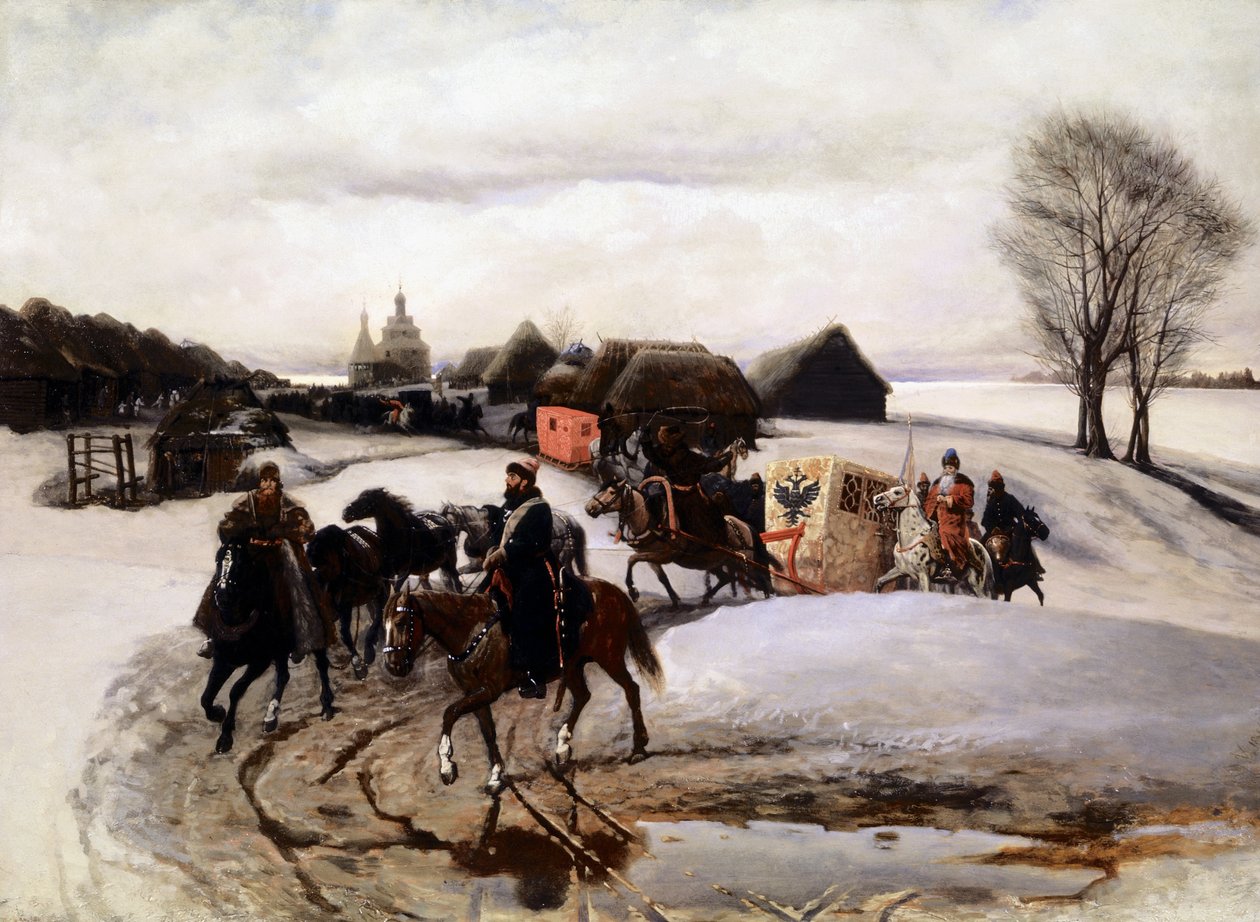 V, Shvarts, Çar Alexis (Aleksei Mihayloviç Romanov) Zamanında Kutsal Yerlere Hac Yolculuğu Yapan Tsarina. by Unknown