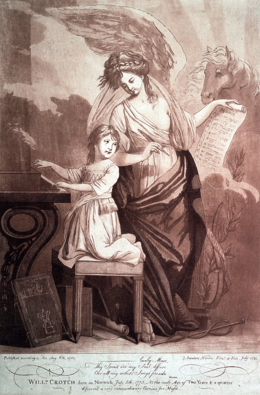 Bir Muse ve Pegasus ile William Crotch. 1782. by Unknown