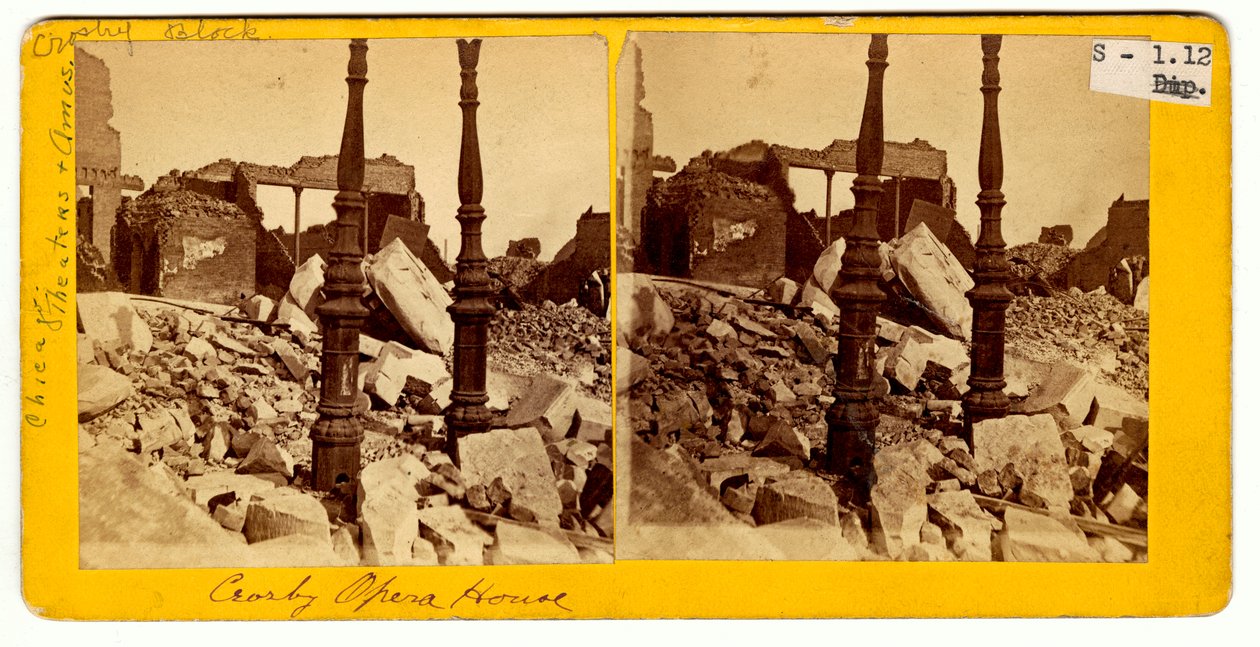 Büyük Şikago Yangınından Sonra Crosby Opera Binası Harabeleri, 1871 by American Photographer