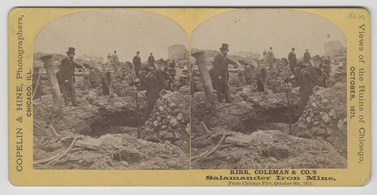 1871 Chicago Yangınından sonra Kirk, Coleman & Companys Salamander Demir Madeni