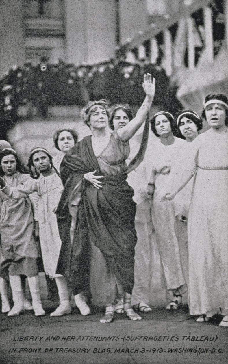 Oy hakkı tablosunda gösteri yapan kadın ve çocuklar, 3 Mart 1913 by American Photographer