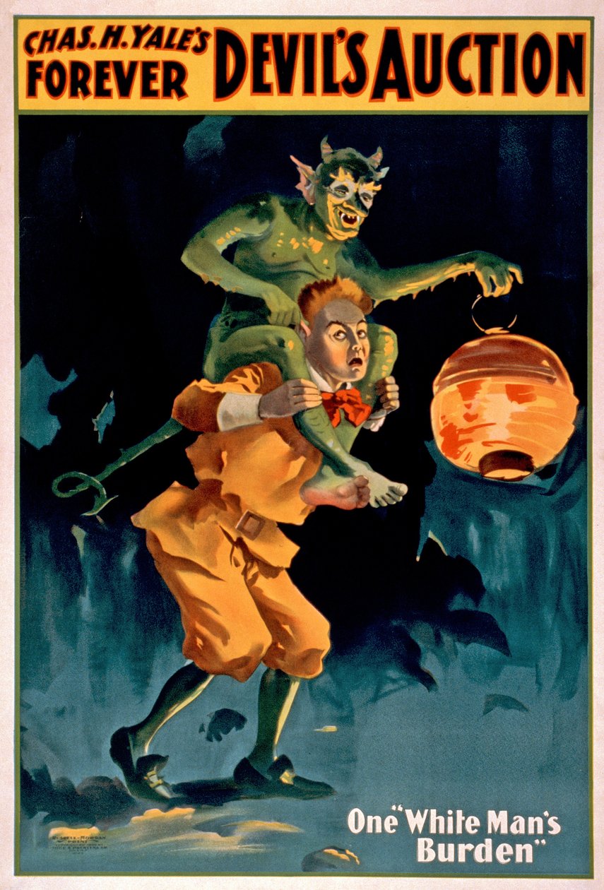 Charles Yales Devils Müzayede, pub için reklam. 1899 by American School