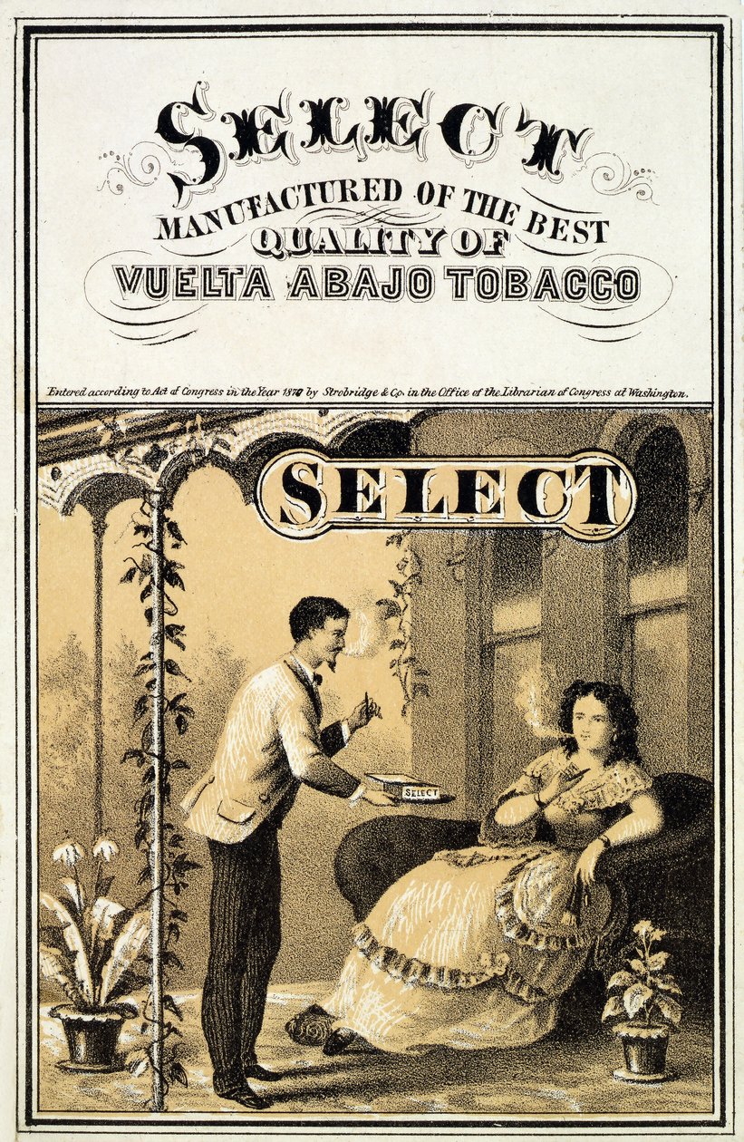 Back Down Tobacco, pub için reklam. 1870 by American School