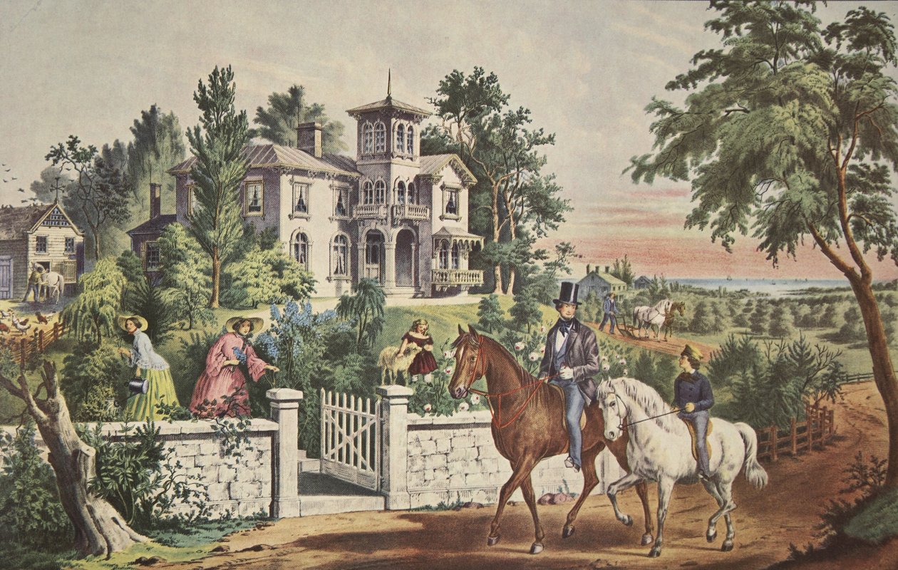 American Country Life - Mayıs Sabahı, pub. 1855, Köri & Ives by American School