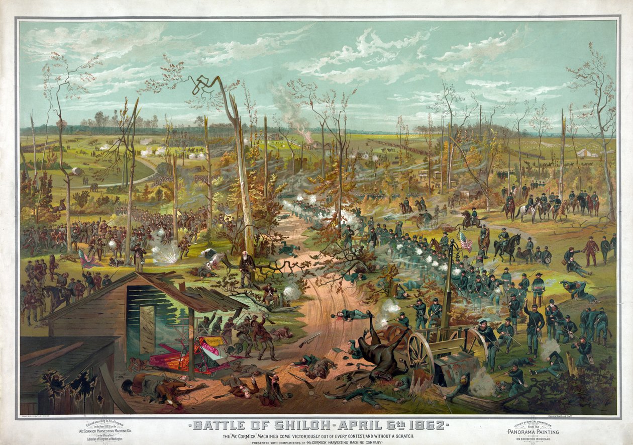 Shiloh Savaşı - 6 Nisan 1862, pub. 1865 by American School