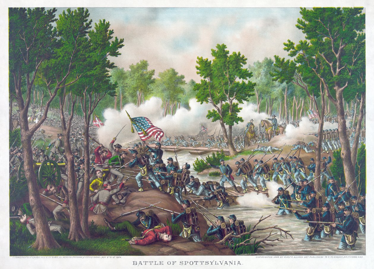 Spotsylvania Savaşı, pub. Kurz ve Allison, 1888 by American School