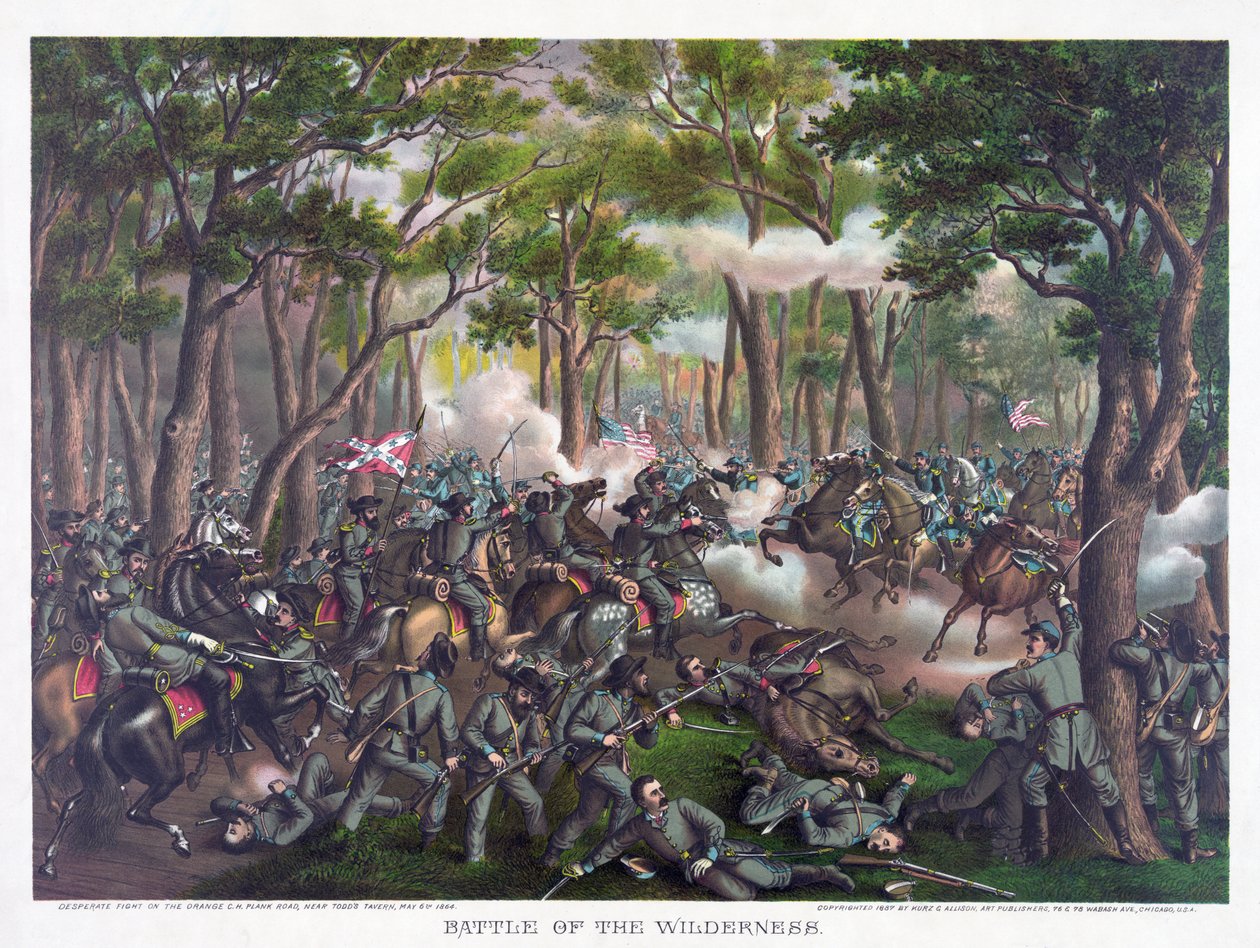 Wilderness Savaşı, pub. Kurz ve Allison, 1887 by American School