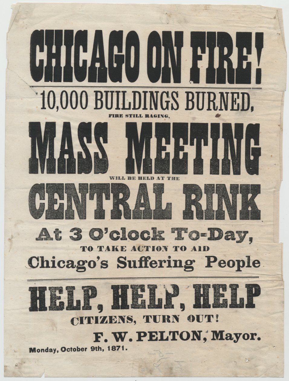 1871, 1871 Chicago Yangını kurbanlarına yardım etmek için Cleveland, Ohio
