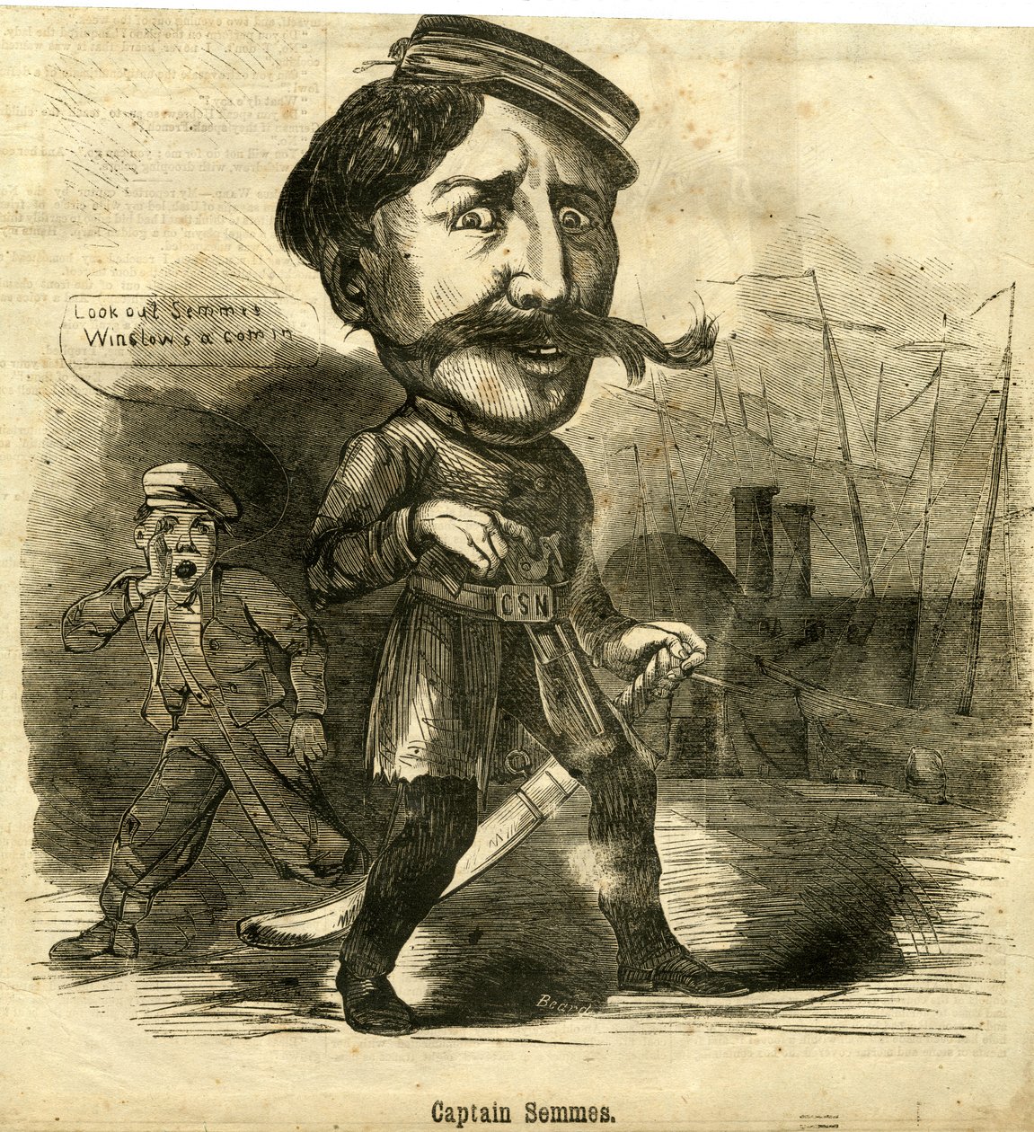 Kaptan Semmes, 1864 (ahşap oyma) by American School