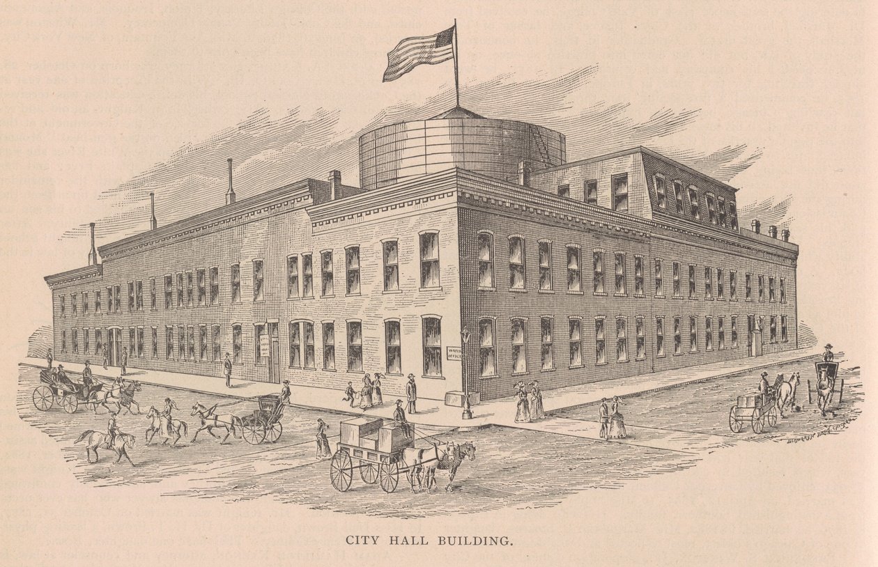 Belediye Binası, Chicago Tarihi vol. 2 Alfred Theodore Andreas tarafından 1885