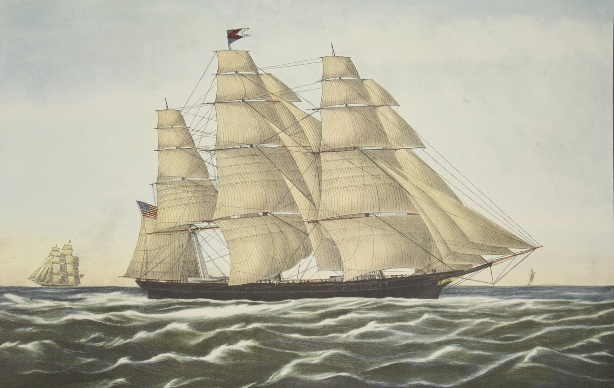 Clipper Gemi, Uçan Bulut, pub. 1852, Köri & Ives by American School