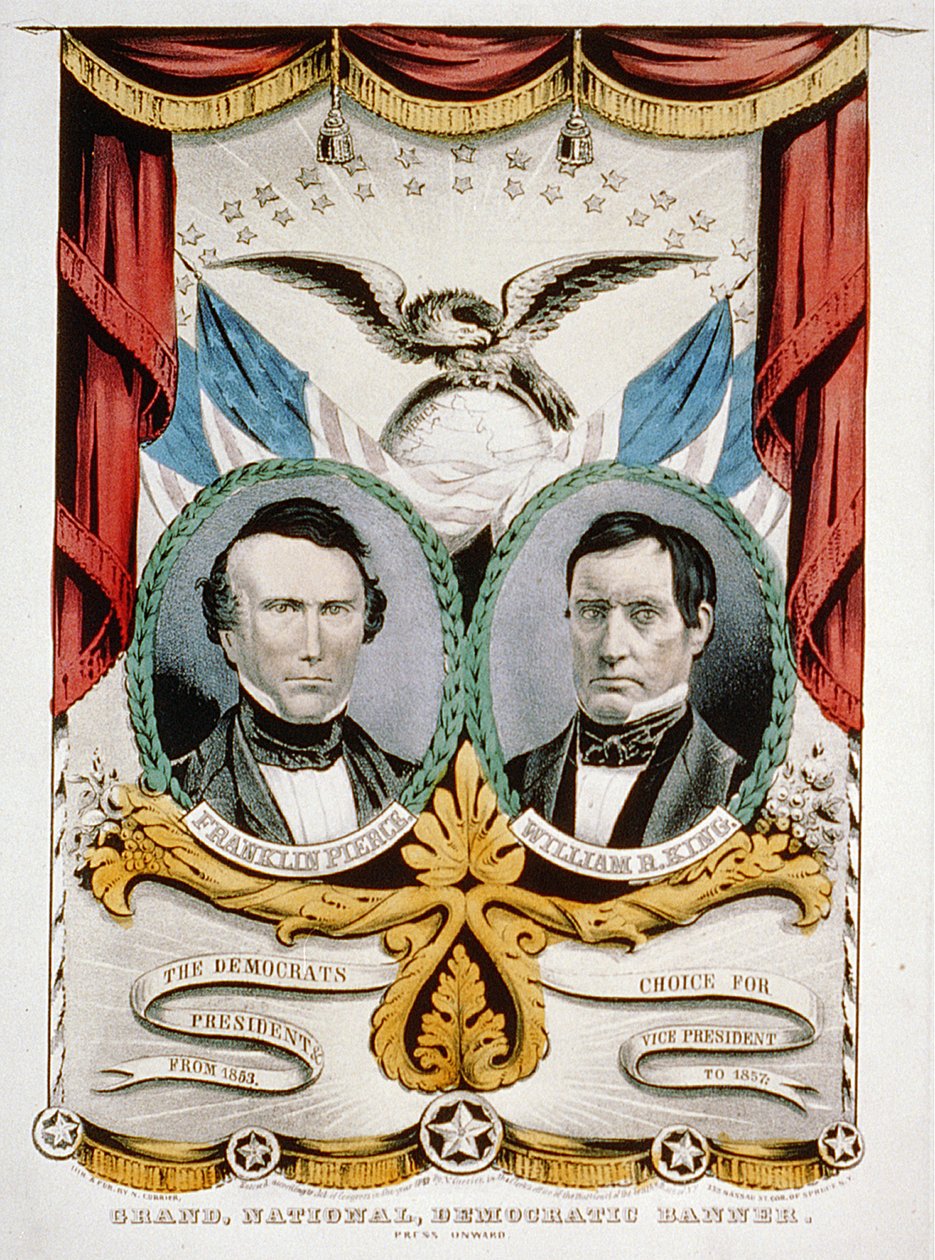 Demokratik başkanlık kampanyası afişi, 1852 by American School