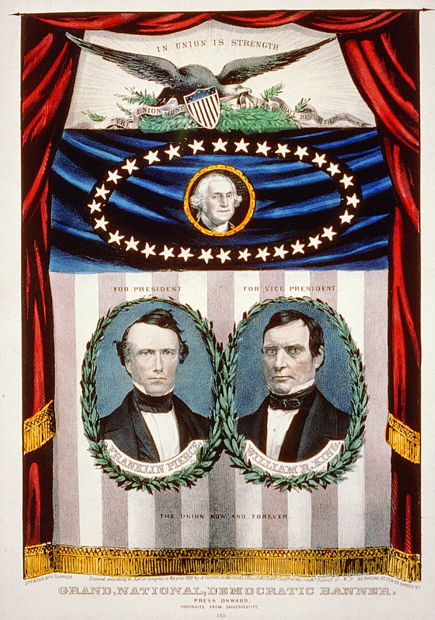 Demokratik başkanlık kampanyası afişi, 1852 by American School