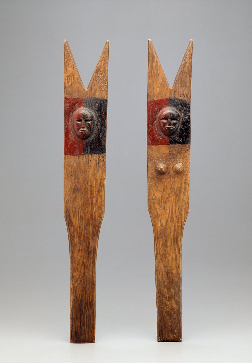 Drumsticks, Delaware, 1875-1900 (pigmentli oyma ahşap) by American School