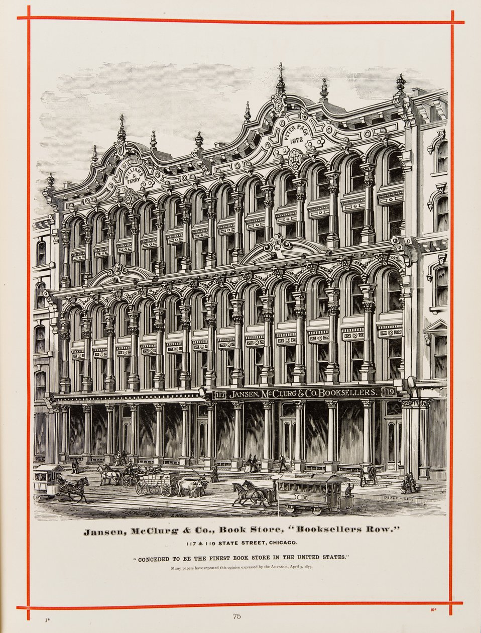 Jansen, McClurg and Company kitabevi, 117 ve 119 State St., Chicago