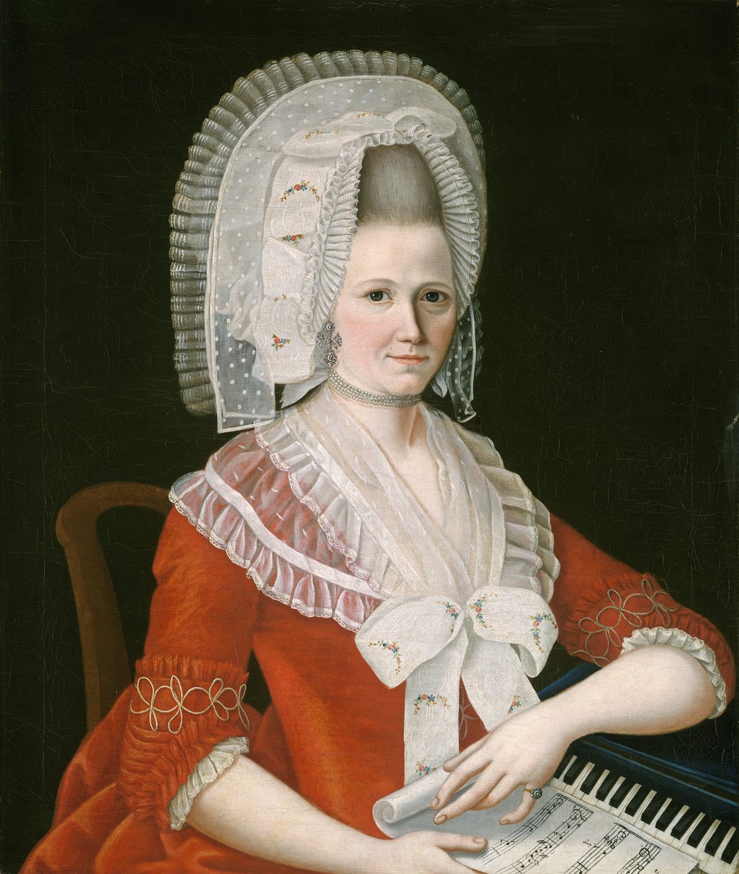 Büyük Beyaz Şapkalı Bayan, c.1780 by American School