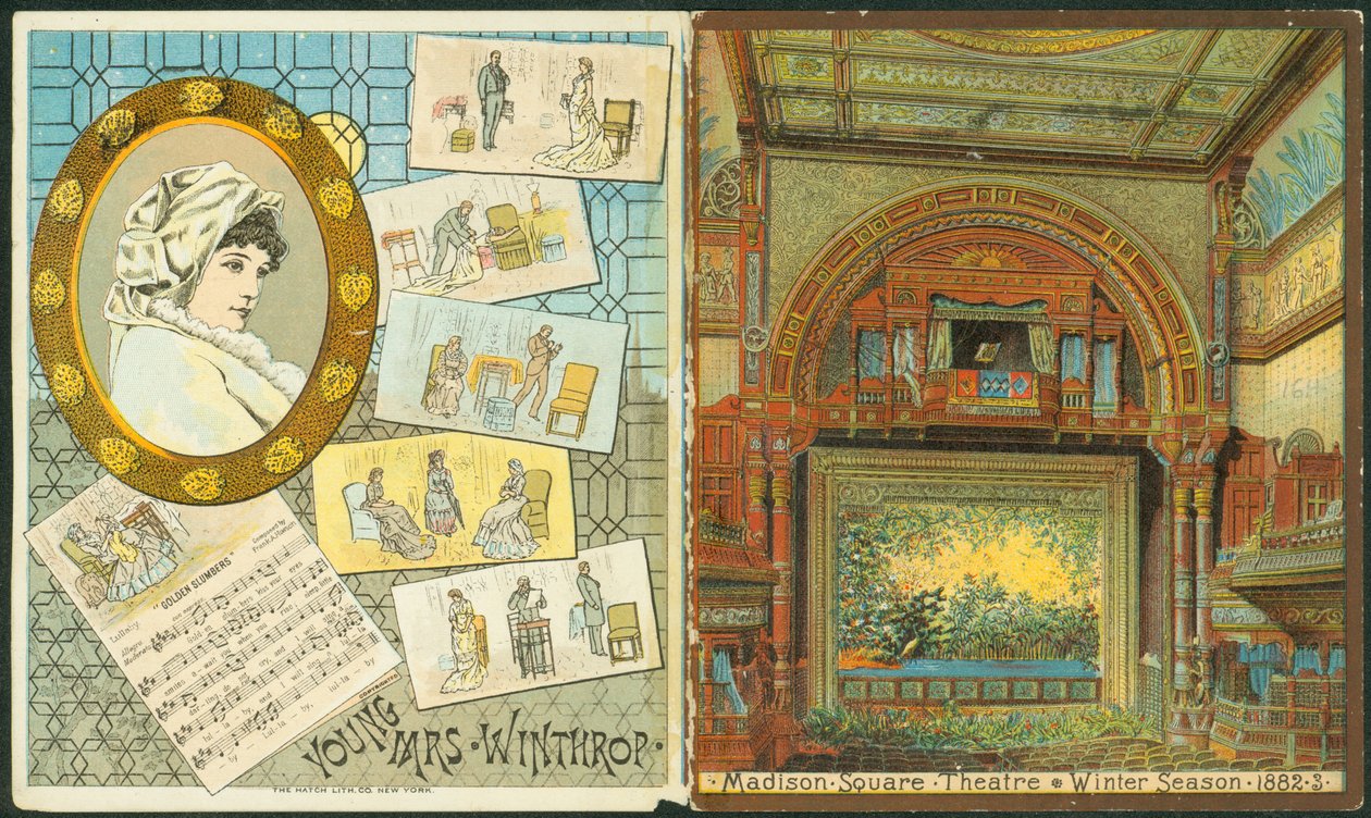 Madison Square Tiyatrosu, 1882-83 Kış Sezonu, Genç Bayan Winthrop için program. [kapak], 1882 by American School