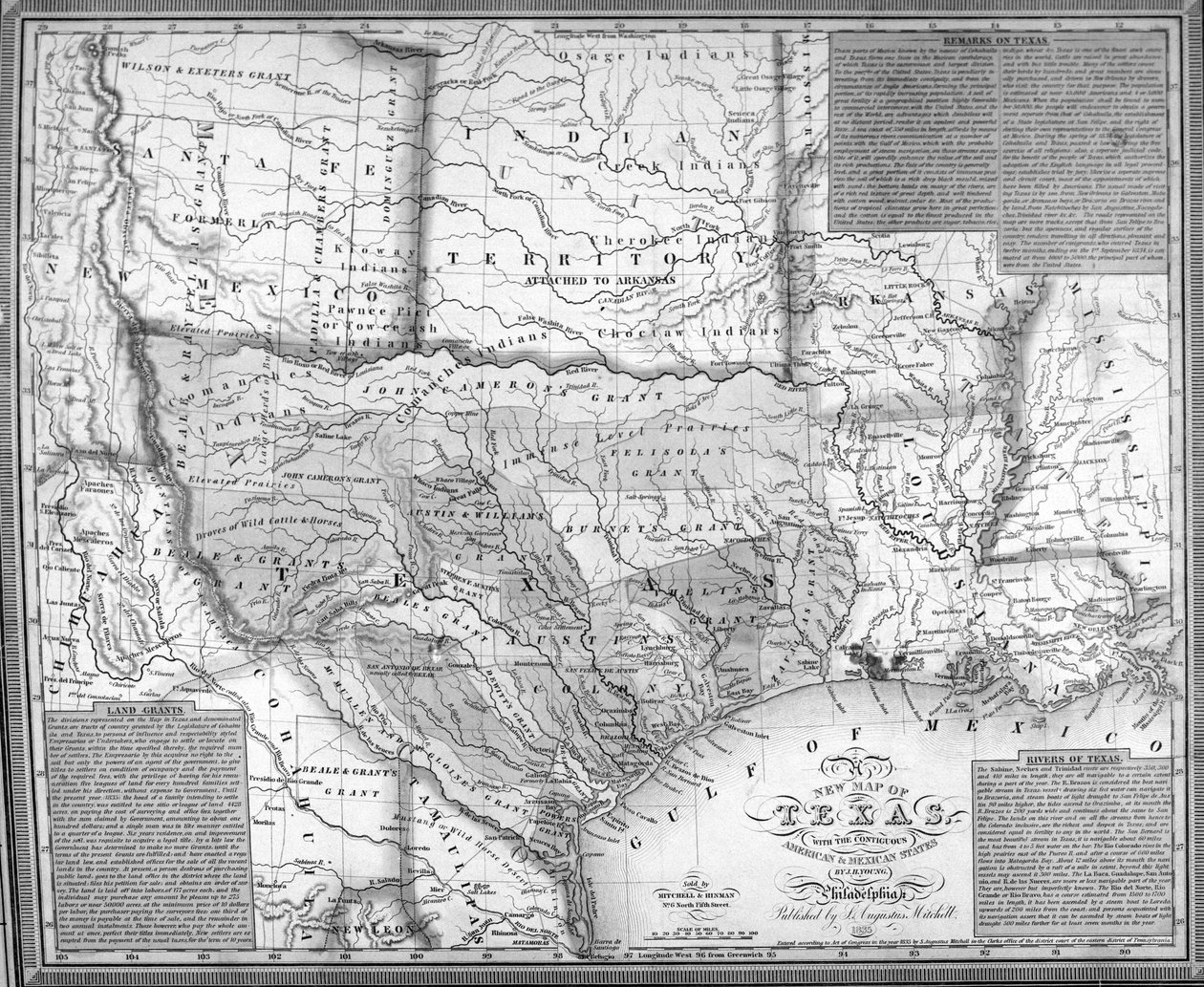 Mitchells Texas Haritası, 1835 (detay için bkz. 241192) by American School