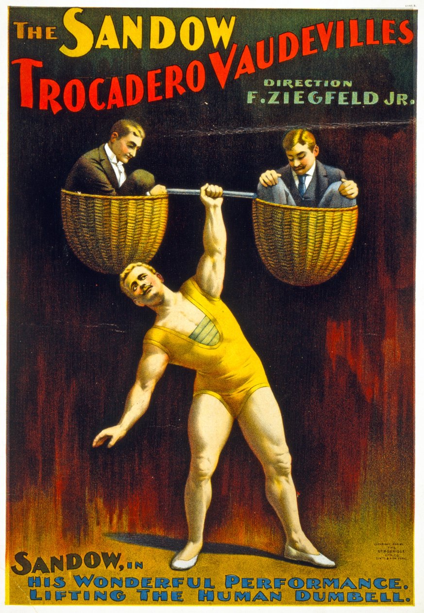 Poster reklamı The Sandow Trocadero Vaudevilles c.1894 by American School