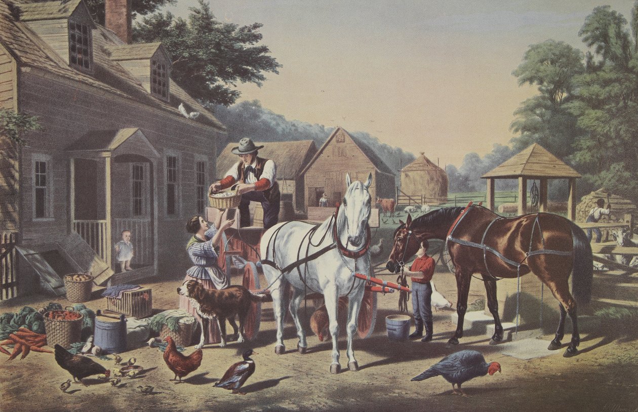 Pazara Hazırlanıyor, pub. 1856, Köri & Ives by American School