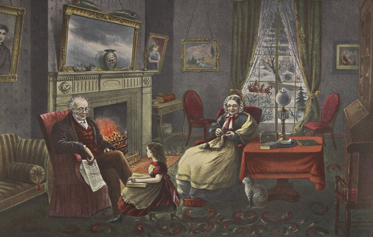 Hayatın Dört Mevsimi - Yaşlılık, Dinlenme Mevsimi, pub. 1868, Köri & Ives by American School