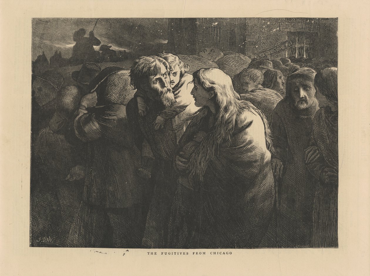 Chicago'dan Kaçaklar, The Graphic'ten bir çizim, 1871 by American School