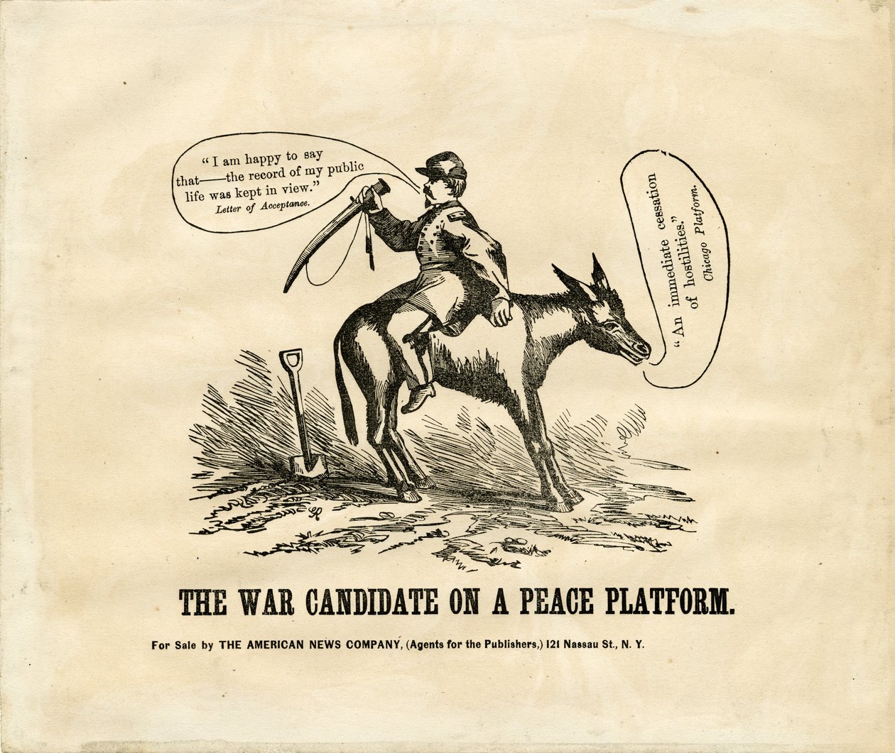 Barış Platformunda Savaş Adayı, 1864 (ahşap gravür) by American School