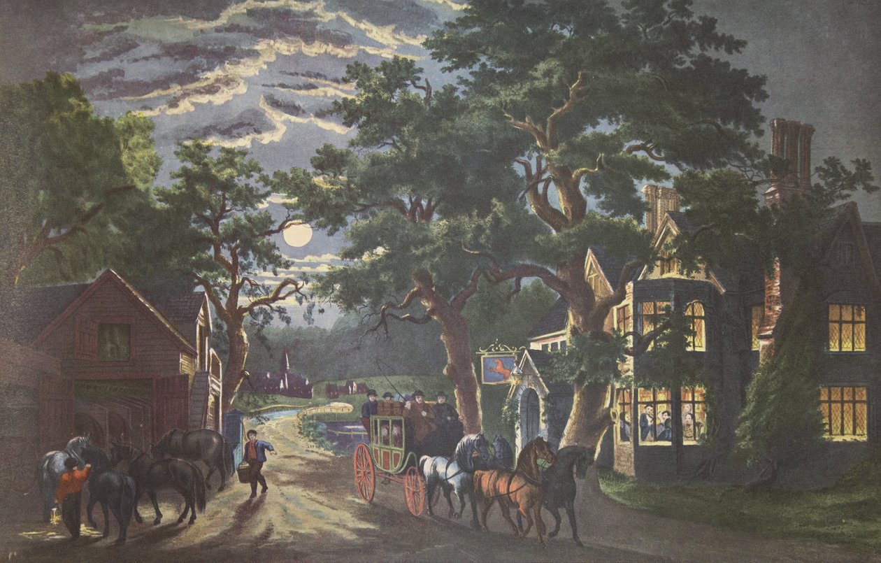 Wayside Inn, bar. 1864 Köri & Ives by American School
