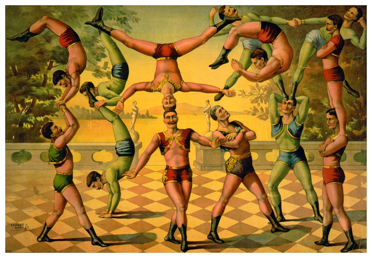 Erkek akrobatlar topluluğu, 1891 dolayları by American School