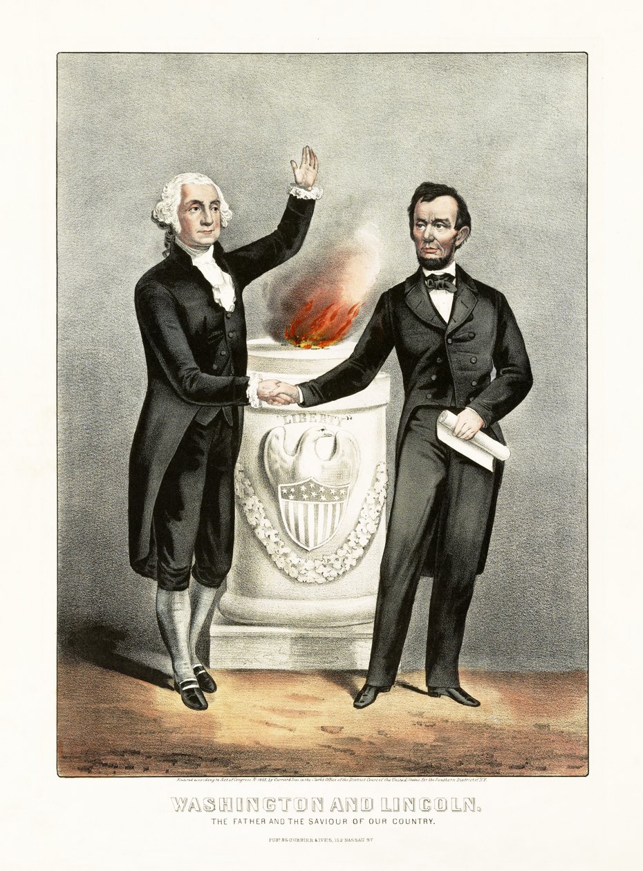 Washington ve Lincoln Ülkemizin Babası ve Kurtarıcısı, pub. 1865 by American School