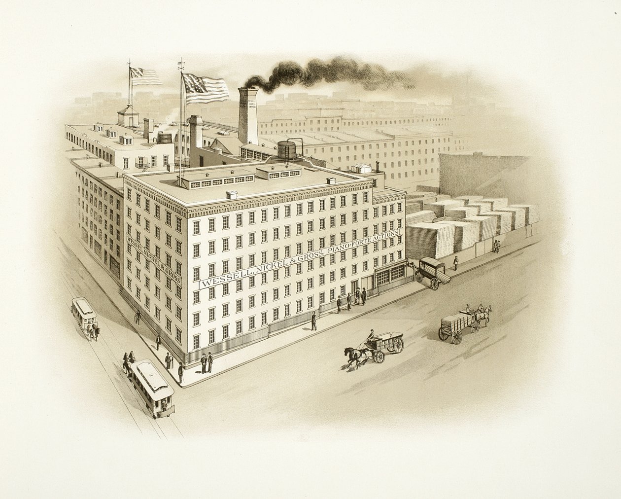 Wessell, Nickel & Gross Building, 1893 (basılı katalog çizimi) by American School