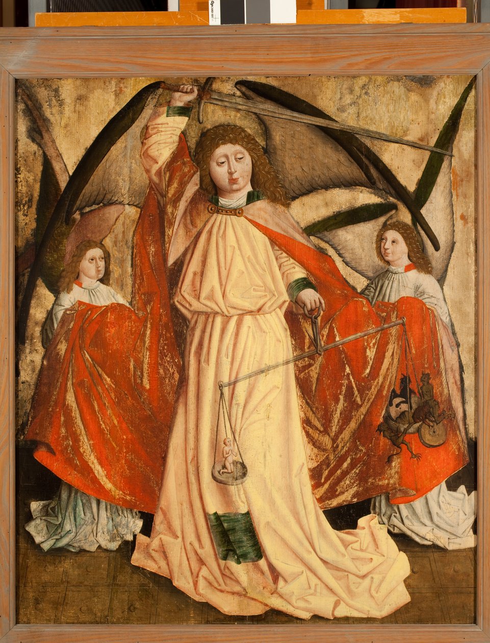 Aziz Michael tartı ruhları (panelde tempera) by Austrian School