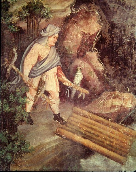 Temmuz Ayı, bir şahinle ilgili detay, yaklaşık 1400 by Bohemian School