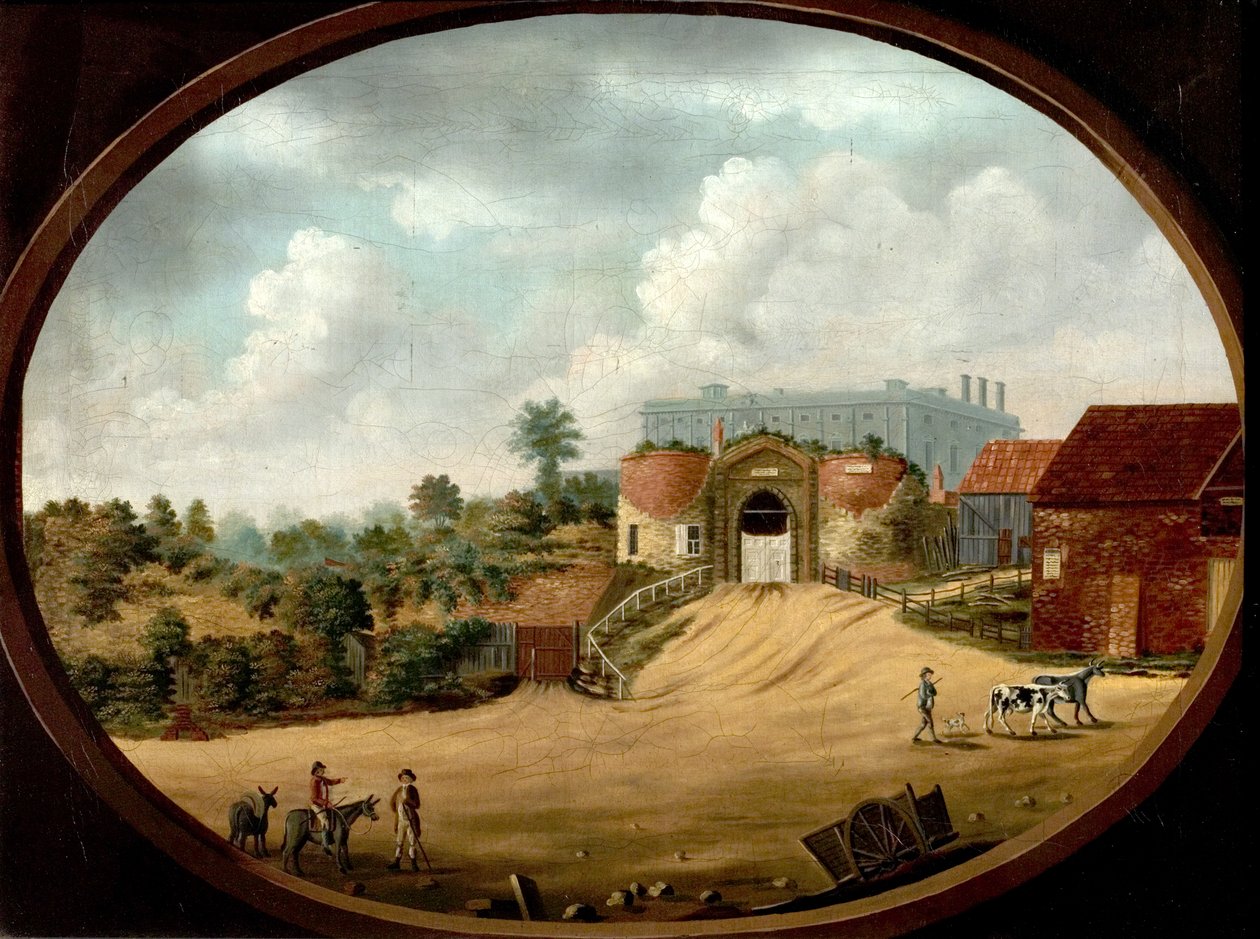 Antik Geçit ve Kaleden Görünüm, Nottingham, c.1795 by British School