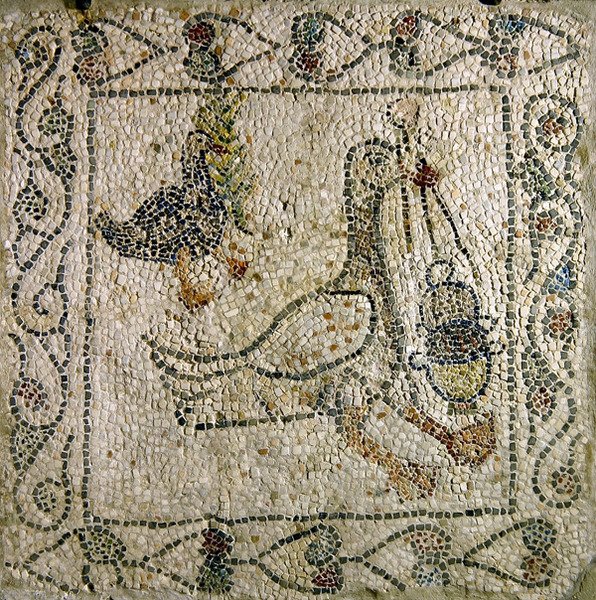 ಥುರಿಬಲ್, 1213 (ಮೊಸಾಯಿಕ್) ಟರ್ಕಿಯೊಂದಿಗೆ ಹೆಬ್ಬಾತು by Byzantine
