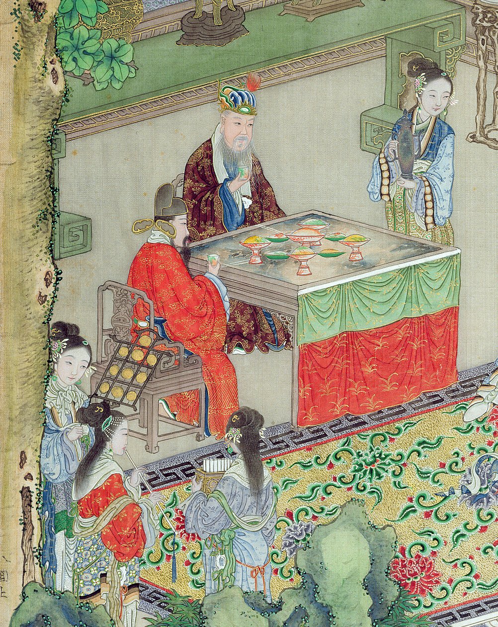 Eğlendirilen Çin Mandarini (ipek üzerine renk) (176863 detayı) by Chinese School