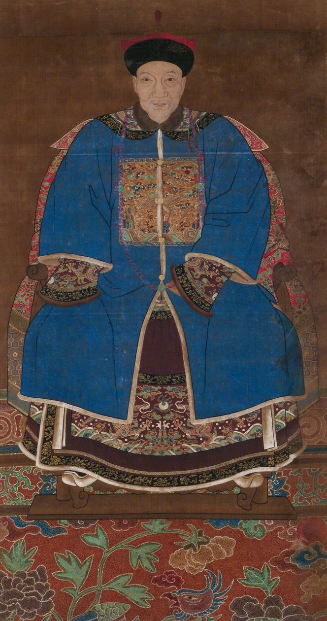 Kışlık Giysili Bir Adamın Ata Portresi, by Chinese School