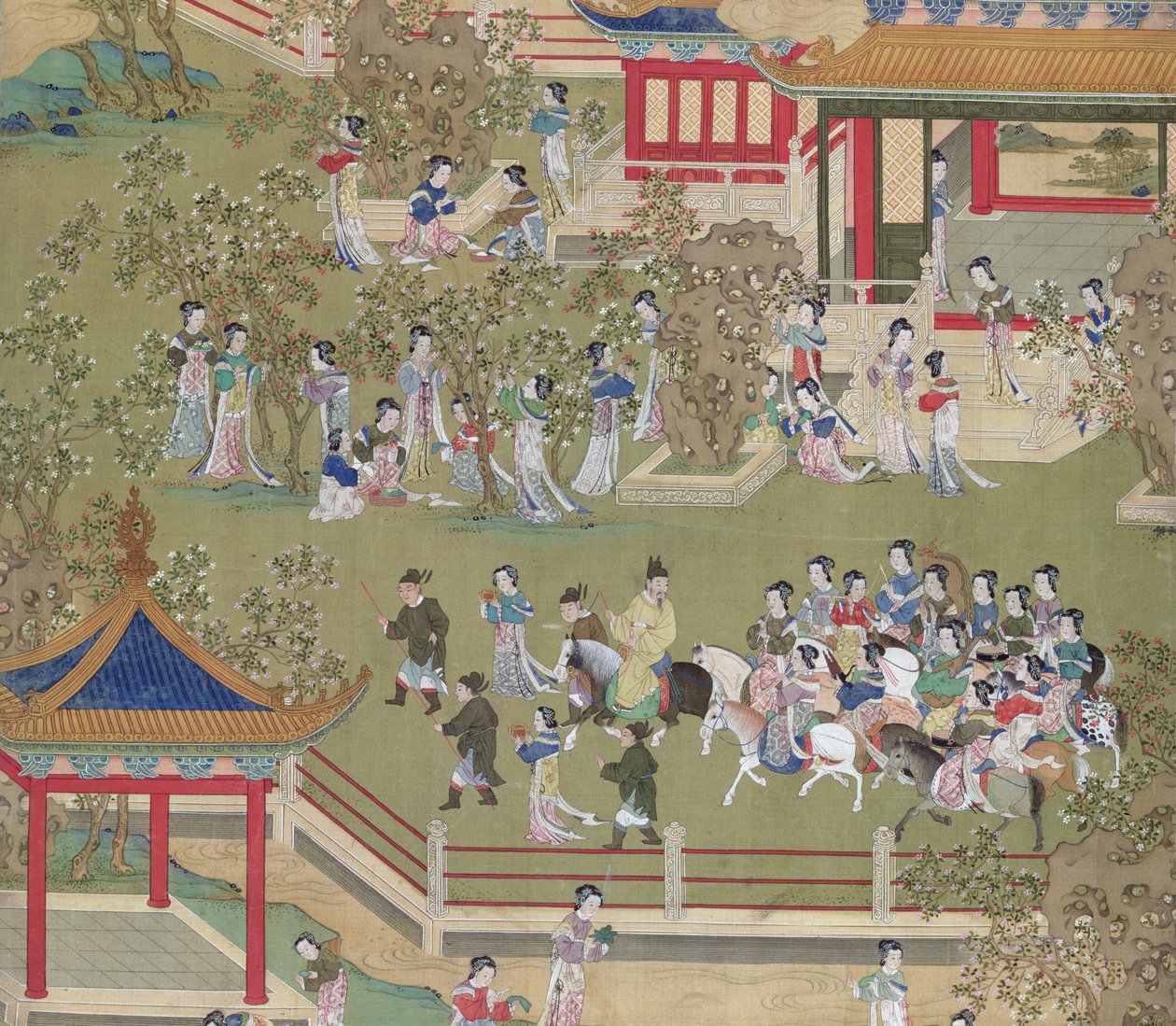 Çin imparatorlarının tarihinden (ipek üzerine renkli) (39132 detay) by Chinese School