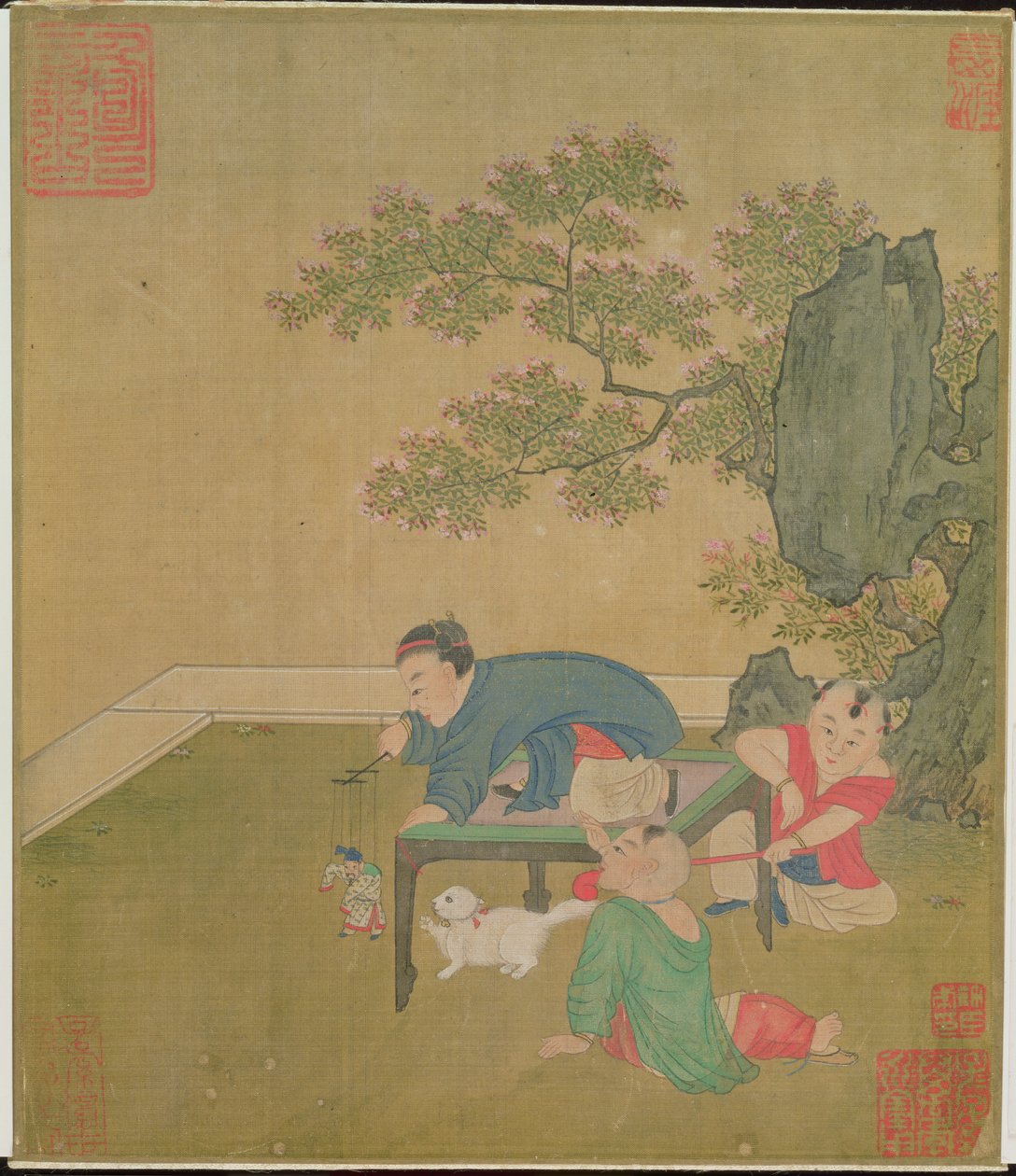 Kuklacı, Chien Lung Hanedanı (ipek üzerine wc) by Chinese School
