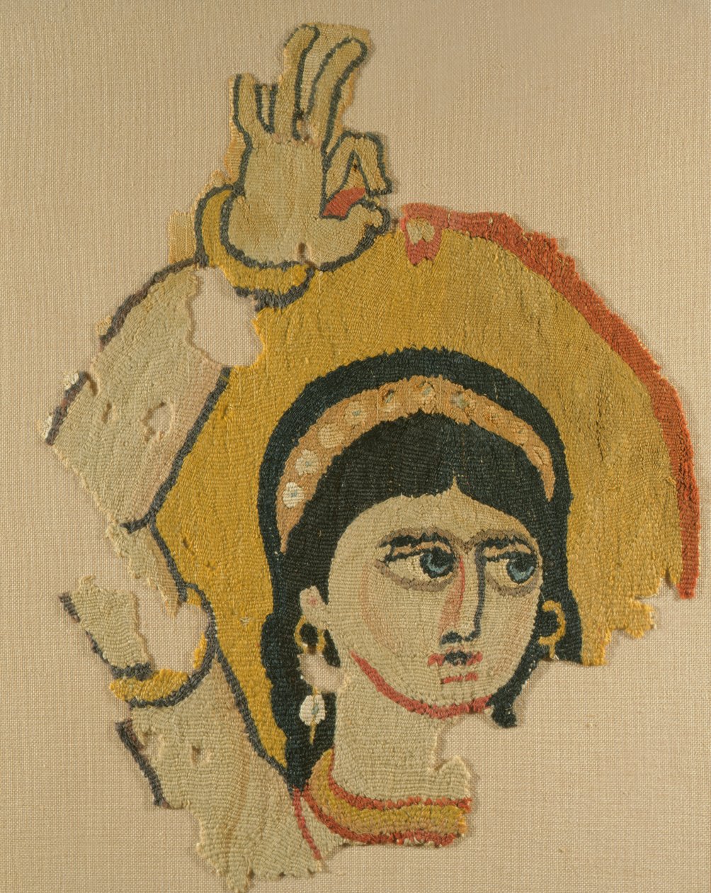 Bir dansçının başı, goblen (keten ve yün) by Coptic