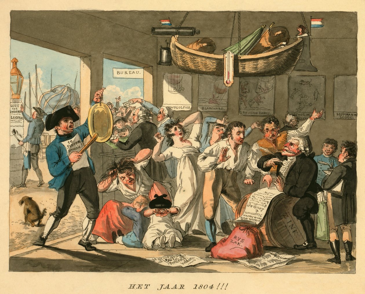 1804 Yılı!!!, yayınlandı 1794 (el boyaması gravür) by Dutch School
